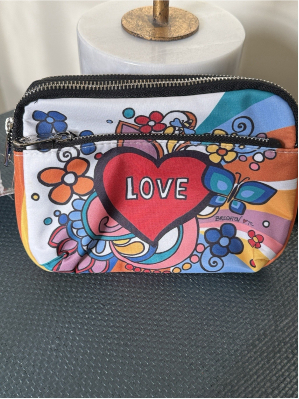 BRIGHTON Power Of Love Crossbody Bag Hearts Flowers NWT Fanny pack - Picture 3 of 9